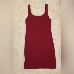 Burgundy body-con dress